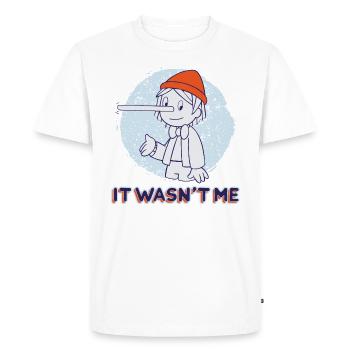 Pinocchio - It Wasn´t Me - Men's Premium Organic T-Shirt - white - Front - Nico (187cm)