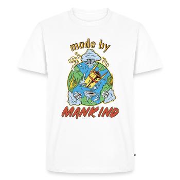 fabriqué par l’humanité - T-shirt Premium bio Homme - blanc - Devant - Nico (187cm)