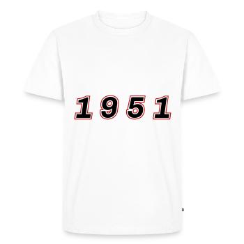 Numéro de l’année 1951 - T-shirt Premium bio Homme - blanc - Devant - Nico (187cm)