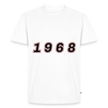 Numéro de l’année 1968 - T-shirt Premium bio Homme - blanc - Devant - Nico (187cm)