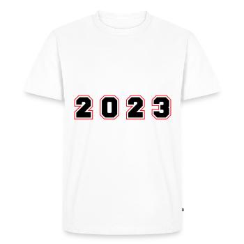 2023 year number - Men's Premium Organic T-Shirt - white - Front - Nico (187cm)