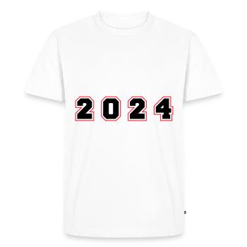 Numéro de l’année 2024 - T-shirt Premium bio Homme - blanc - Devant - Nico (187cm)
