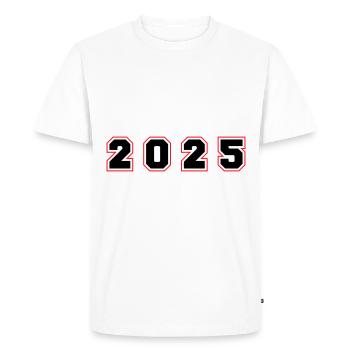 2025 Year Number - Men's Premium Organic T-Shirt - white - Front - Nico (187cm)