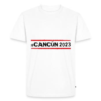 Cancun 2023 - T-shirt Premium bio Homme - blanc - Devant - Nico (187cm)