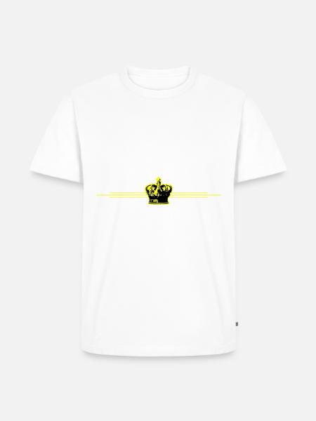 Krone Linie - Männer Premium Bio T-Shirt - Weiß