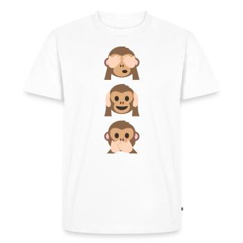 Édition limitée de Monkey Emoji - T-shirt Premium bio Homme - blanc - Devant - Nico (187cm)