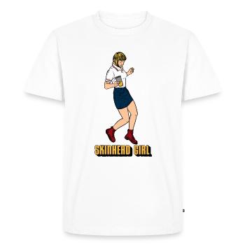 | de produits Skinhead Girl Cheval de Troie traditionnel - T-shirt Premium bio Homme - blanc - Devant - Nico (187cm)