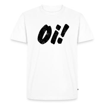 Oi! Skinhead imprimé pour Punks & Skins - T-shirt Premium bio Homme - blanc - Devant - Nico (187cm)