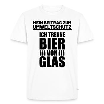 Chemise de bière de protection de l'environnement | Je sépare la bière du verre - T-shirt Premium bio Homme - blanc - Devant - Nico (187cm)