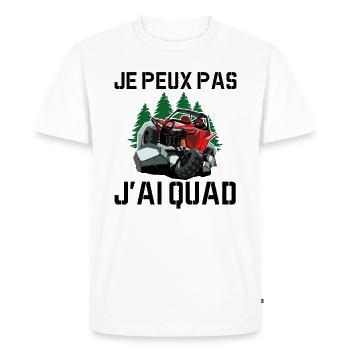 Je Peux Pas J'ai Quad - T-shirt Premium bio Homme - blanc - Devant - Nico (187cm)