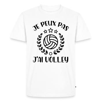 Je Peux Pas J'ai Volley - T-shirt Premium bio Homme - blanc - Devant - Nico (187cm)