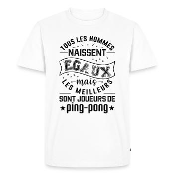 Less Meilleurs Hommes Sont Joueurs De Ping Pong - T-shirt Premium bio Homme - blanc - Devant - Nico (187cm)
