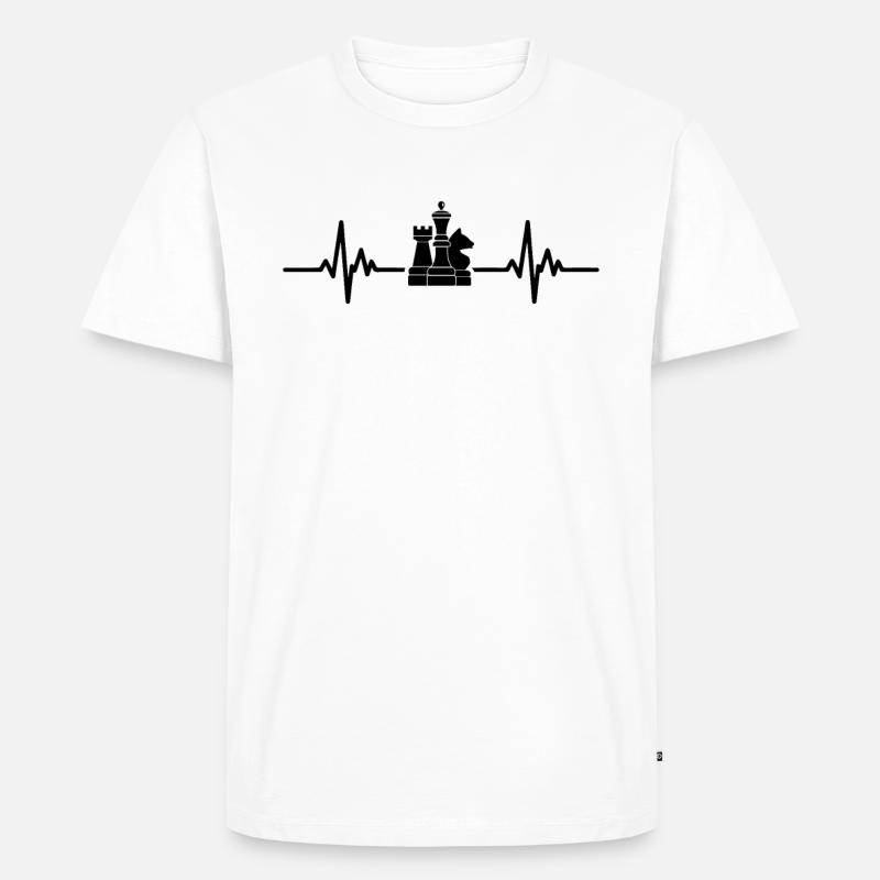 Herzfrequenz eines Schachspielers - Männer Premium Bio T-Shirt - Weiß