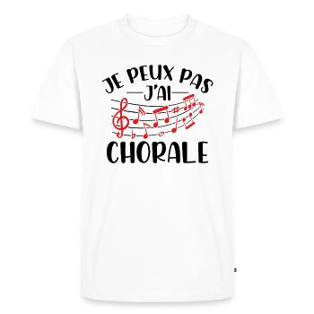 Je Peux Pas J'ai Chorale - T-shirt Premium bio Homme - blanc - Devant - Nico (187cm)