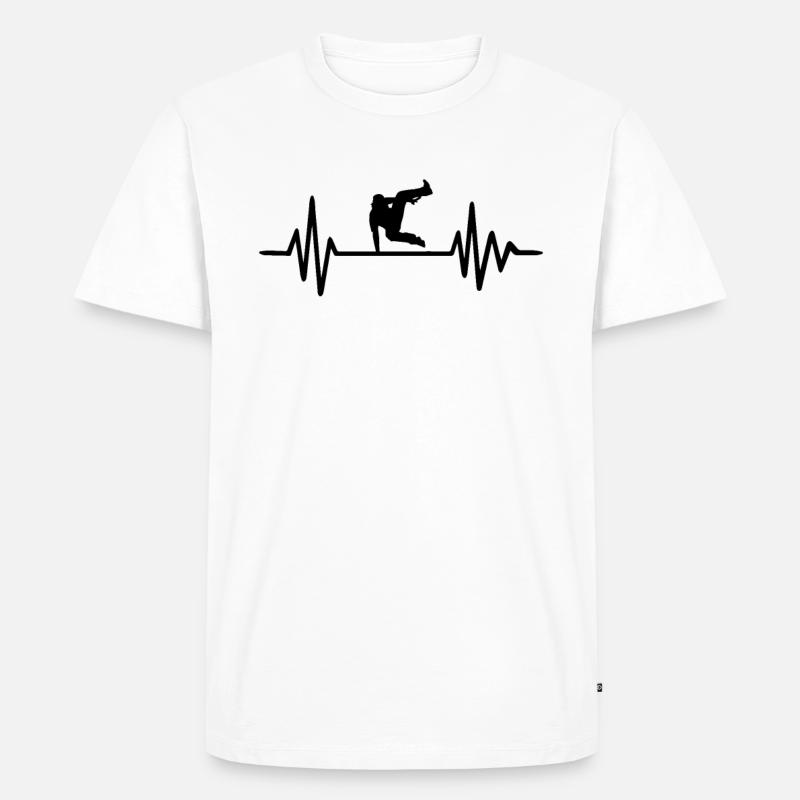 Parkour Herzfrequenz - Männer Premium Bio T-Shirt - Weiß