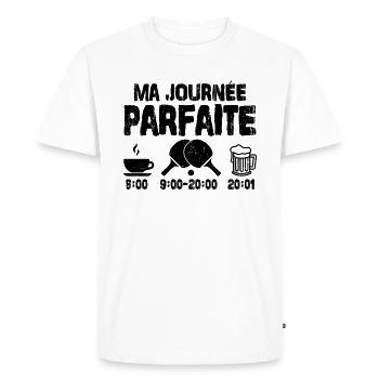 Ma Journée Parfaite Ping-pong - T-shirt Premium bio Homme - blanc - Devant - Nico (187cm)