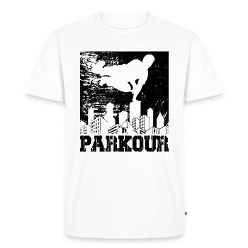 Parkour - Men's Premium Organic T-Shirt - white - Front - Nico (187cm)