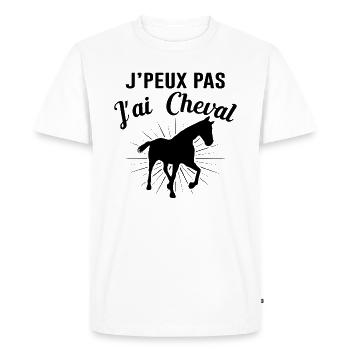 Cheval Équitation Poney Anniversaire Jument Cadeau - T-shirt Premium bio Homme - blanc - Devant - Nico (187cm)
