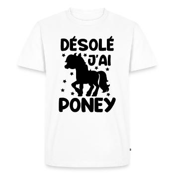 Cheval Poney Équitation Anniversaire Licorne Pony - T-shirt Premium bio Homme - blanc - Devant - Nico (187cm)