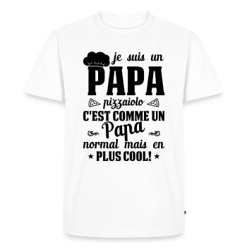 Pizza Cuisinier Restaurant Papa Italie Pizzeria - T-shirt Premium bio Homme - blanc - Devant - Nico (187cm)