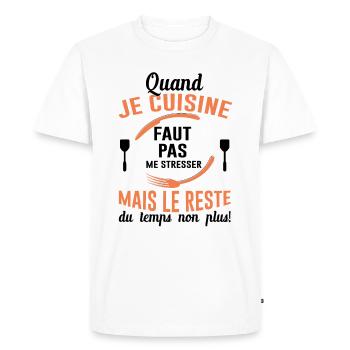 Cuisine Cuisinier Restaurant Cadeau Cuisinière Bbq - T-shirt Premium bio Homme - blanc - Devant - Nico (187cm)