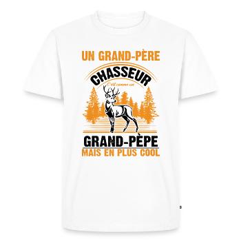 Grand-père Chasseur Chasser Cadeau Fête Des Pères - T-shirt Premium bio Homme - blanc - Devant - Nico (187cm)