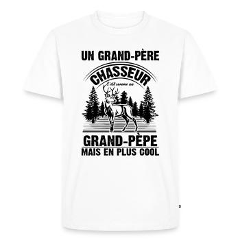 Grand-père Chasseur Chasser Cadeau Fête Des Pères - T-shirt Premium bio Homme - blanc - Devant - Nico (187cm)
