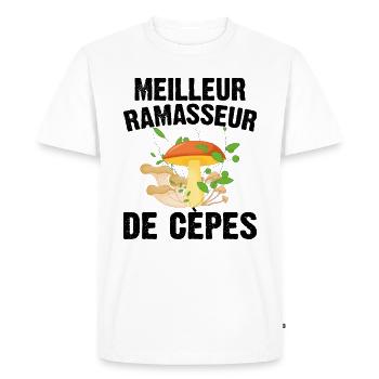Meilleur Ramasseur De Cèpes Champignon Cadeau Cèpe - T-shirt Premium bio Homme - blanc - Devant - Nico (187cm)