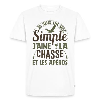 Chasse Et Apéros Chasser Cadeau Anniversaire Mec - T-shirt Premium bio Homme - blanc - Devant - Nico (187cm)