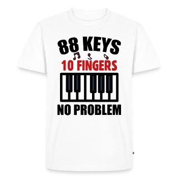 88 Touches Musique Piano Clavier Idée Cadeau Hobby - T-shirt Premium bio Homme - blanc - Devant - Nico (187cm)