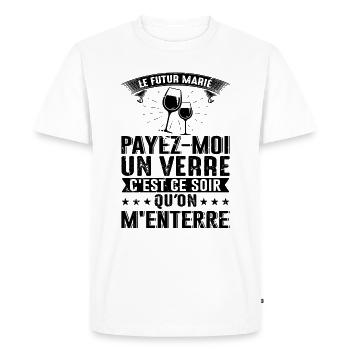 Le Futur Marié Mariage Cadeau Amour Team Humour - T-shirt Premium bio Homme - blanc - Devant - Nico (187cm)