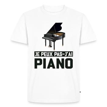 Je Peux Pas J'ai Piano Idée Cadeau Anniversaire - T-shirt Premium bio Homme - blanc - Devant - Nico (187cm)