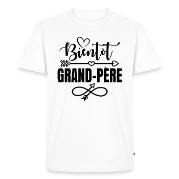 Bientôt Grand-père Idée Cadeau Amour Grossesse - T-shirt Premium bio Homme - blanc - Devant - Nico (187cm)
