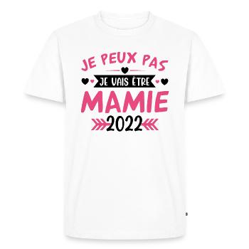 Mamie 2022 Cadeau Enceinte Maman Anniversaire Cool - T-shirt Premium bio Homme - blanc - Devant - Nico (187cm)