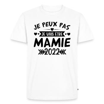 Mamie 2022 Cadeau Enceinte Maman Anniversaire Cool - T-shirt Premium bio Homme - blanc - Devant - Nico (187cm)