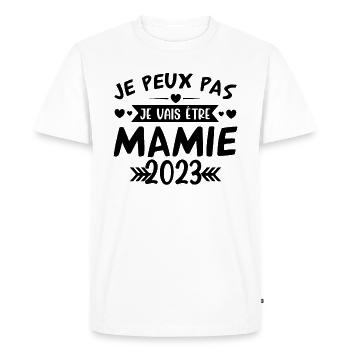 Mamie 2023 Cadeau Enceinte Maman Anniversaire Cool - T-shirt Premium bio Homme - blanc - Devant - Nico (187cm)