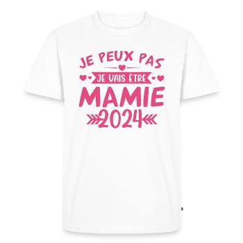 Mamie 2024 Cadeau Enceinte Maman Anniversaire Cool - T-shirt Premium bio Homme - blanc - Devant - Nico (187cm)