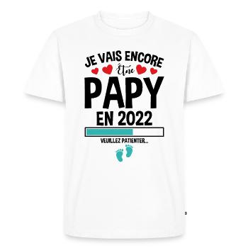 Je Vais Encore Être Papy En 2022 Cadeau Enceinte - T-shirt Premium bio Homme - blanc - Devant - Nico (187cm)