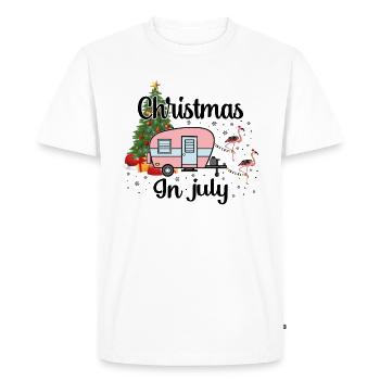 Christmas In July - Men's Premium Organic T-Shirt - white - Front - Nico (187cm)