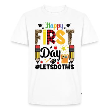 Happy First Day of School - Men's Premium Organic T-Shirt - white - Front - Nico (187cm)