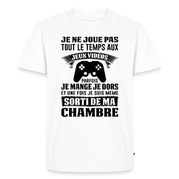 Gamer Gaming Joueur De Jeux Vidéo Nerd Console Jeu - T-shirt Premium bio Homme - blanc - Devant - Nico (187cm)