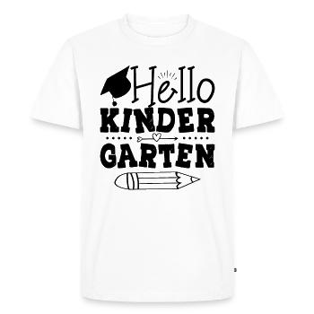 Hello Kindergarten - Men's Premium Organic T-Shirt - white - Front - Nico (187cm)