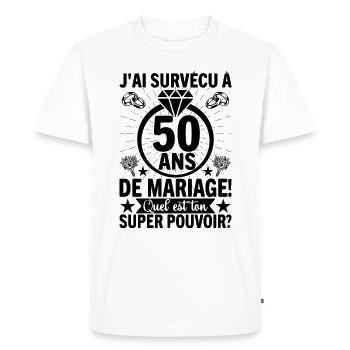 Cadeau Pour 50 Ans De Mariage - T-shirt Premium bio Homme - blanc - Devant - Nico (187cm)