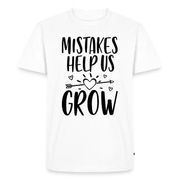Mistakes Help Us Grow - Men's Premium Organic T-Shirt - white - Front - Nico (187cm)