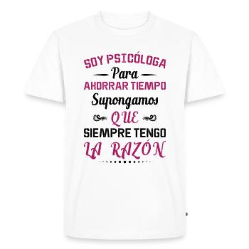 Je Suis Psychologue - T-shirt Premium bio Homme - blanc - Devant - Nico (187cm)