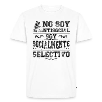 Anti Social Anti-social Cadeau Humour Anti Social - T-shirt Premium bio Homme - blanc - Devant - Nico (187cm)