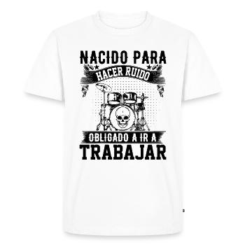 Né Pour Faire Du Bruit - T-shirt Premium bio Homme - blanc - Devant - Nico (187cm)