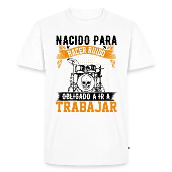 Né Pour Faire Du Bruit - T-shirt Premium bio Homme - blanc - Devant - Nico (187cm)