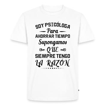 Je Suis Psychologue - T-shirt Premium bio Homme - blanc - Devant - Nico (187cm)