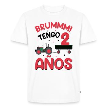 Brummm J'ai 2 ans - T-shirt Premium bio Homme - blanc - Devant - Nico (187cm)